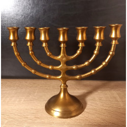 Alte Messing Menora- siebenarmig-