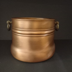 Kupfer-Kessel Vintage (14,5cm) mit abnehmbaren Messing-Griffen – Perfekt für deinen Kraftplatz / Wassermagie